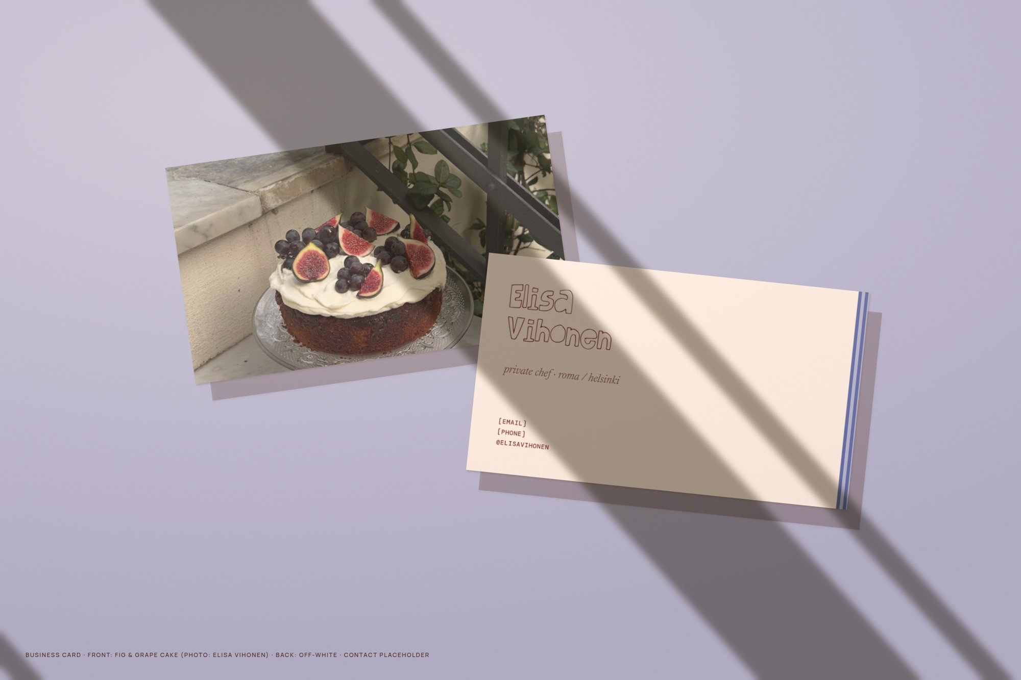 Business cards in the sun