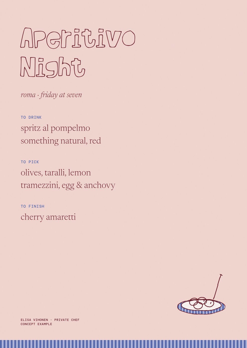 Aperitivo Night menu