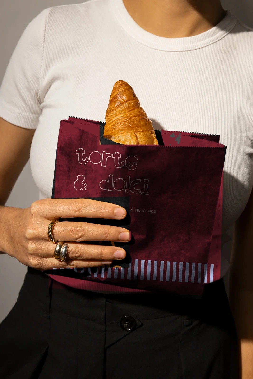 Pastry bag with a croissant